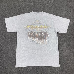 Budweiser Clydesdale T Shirt Gray Short Sleeve Men’s Graphic Print Size Medium